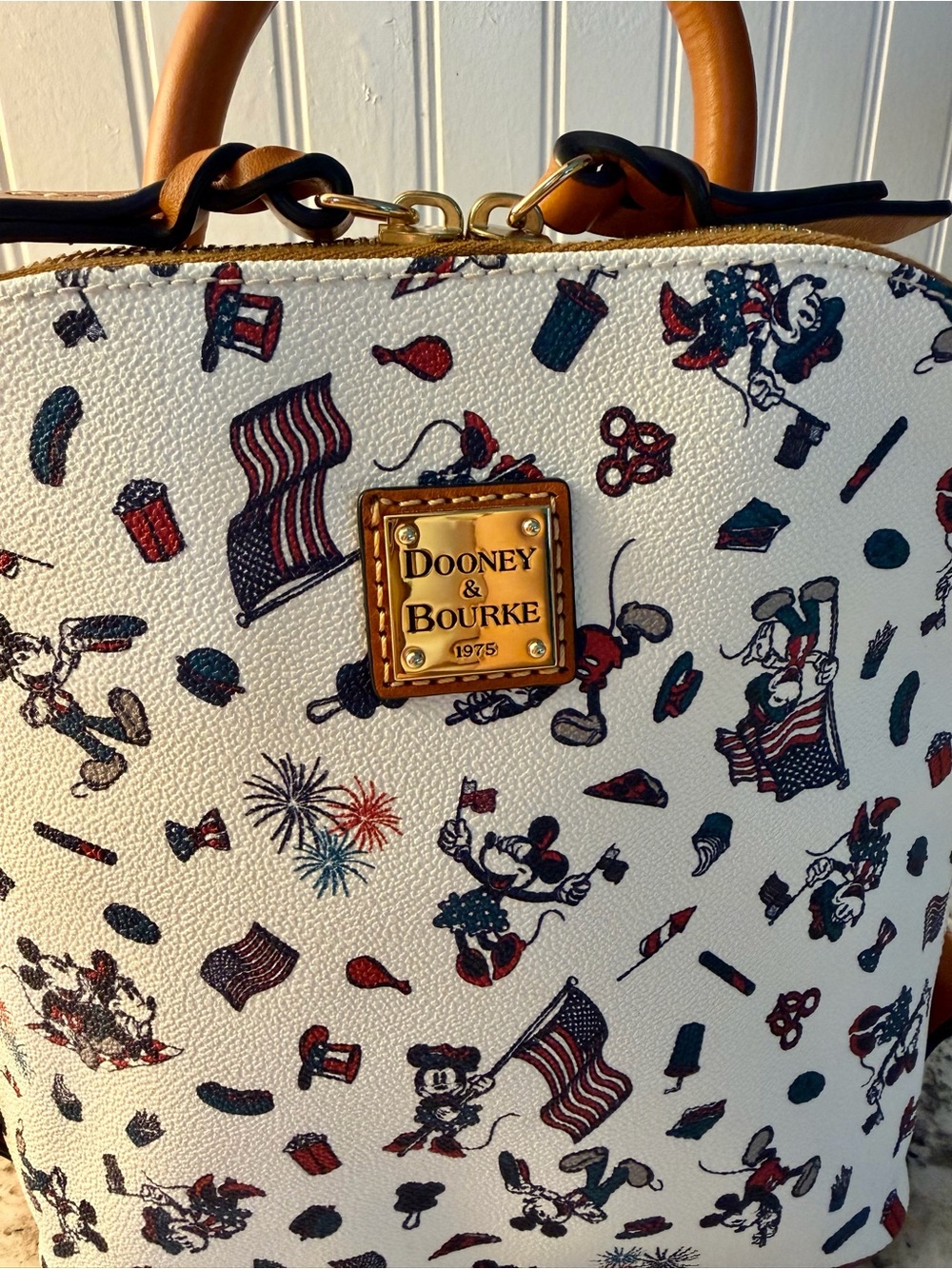 Dooney & Bourke Americana ๐บ๐ธ Mini Backpack Disney Mickey Patriotic Print New - Picture 2 of 11